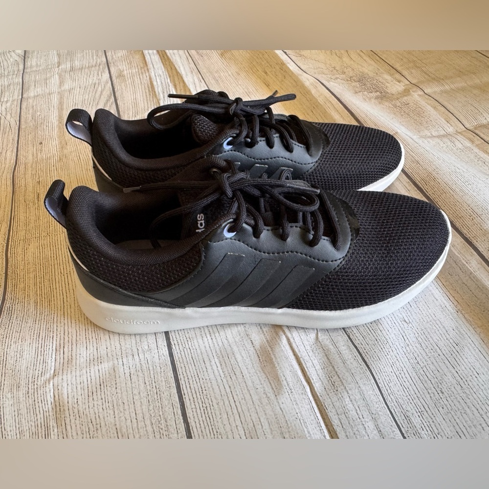 Adidas Cloudfoam Sneakers Women’s Sz 7 Black Running Shoes Lightweight Comfort - Picture 7 of 7
